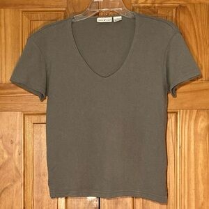 EUC Vintage White Stag V-Neck Knit Top Size M